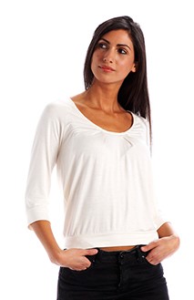 Low-necked white shirt